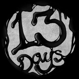 Logo: 13 Days with goopy ink making up the text.